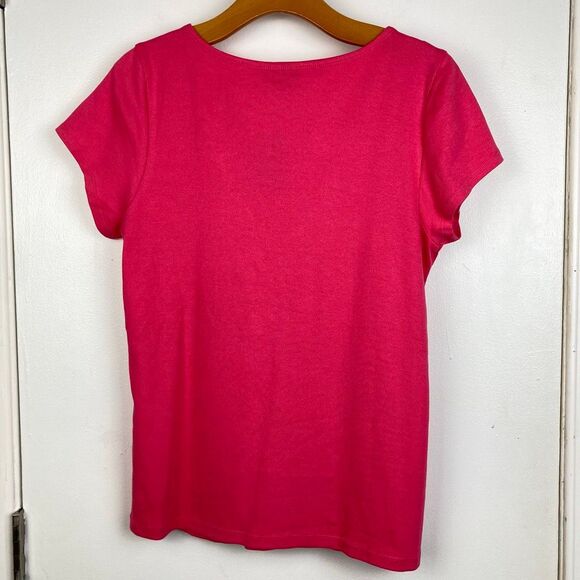 NWT Torrid Rib Knit Cinched Bust V-Neck Tee T-Shirt Top in Honeysuckle Pink 1X - Picture 4 of 7
